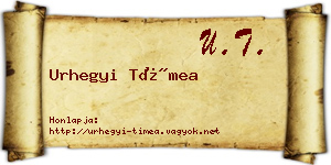 Urhegyi Tímea névjegykártya